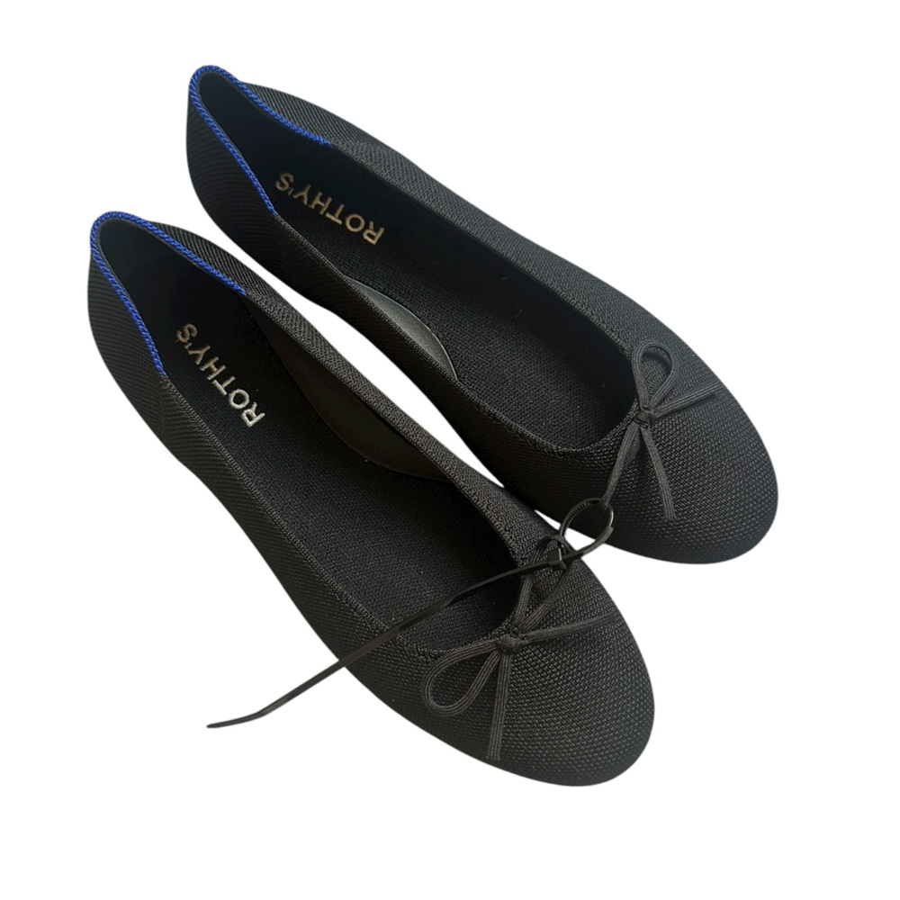 NEW Rothy's Black Ballerina Flats with Bow